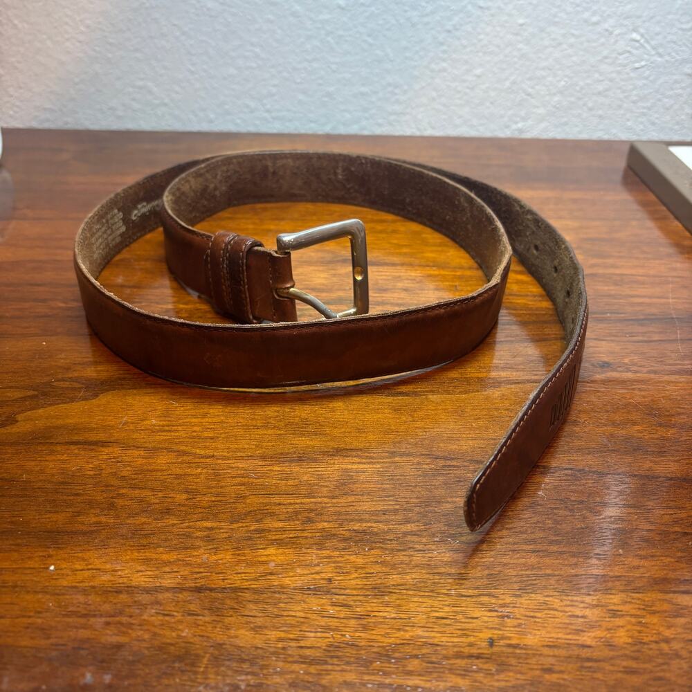 Vintage Bellissimo Belt Mens 44/110 Brown Vera Pelle Leather Made in Italy
